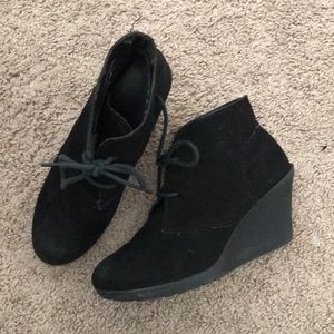Black Wedged Booties